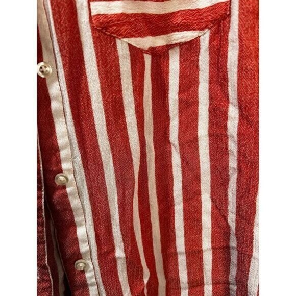 Abound Red/white Stripe Button Down Shirt Medium - Picture 4 of 6